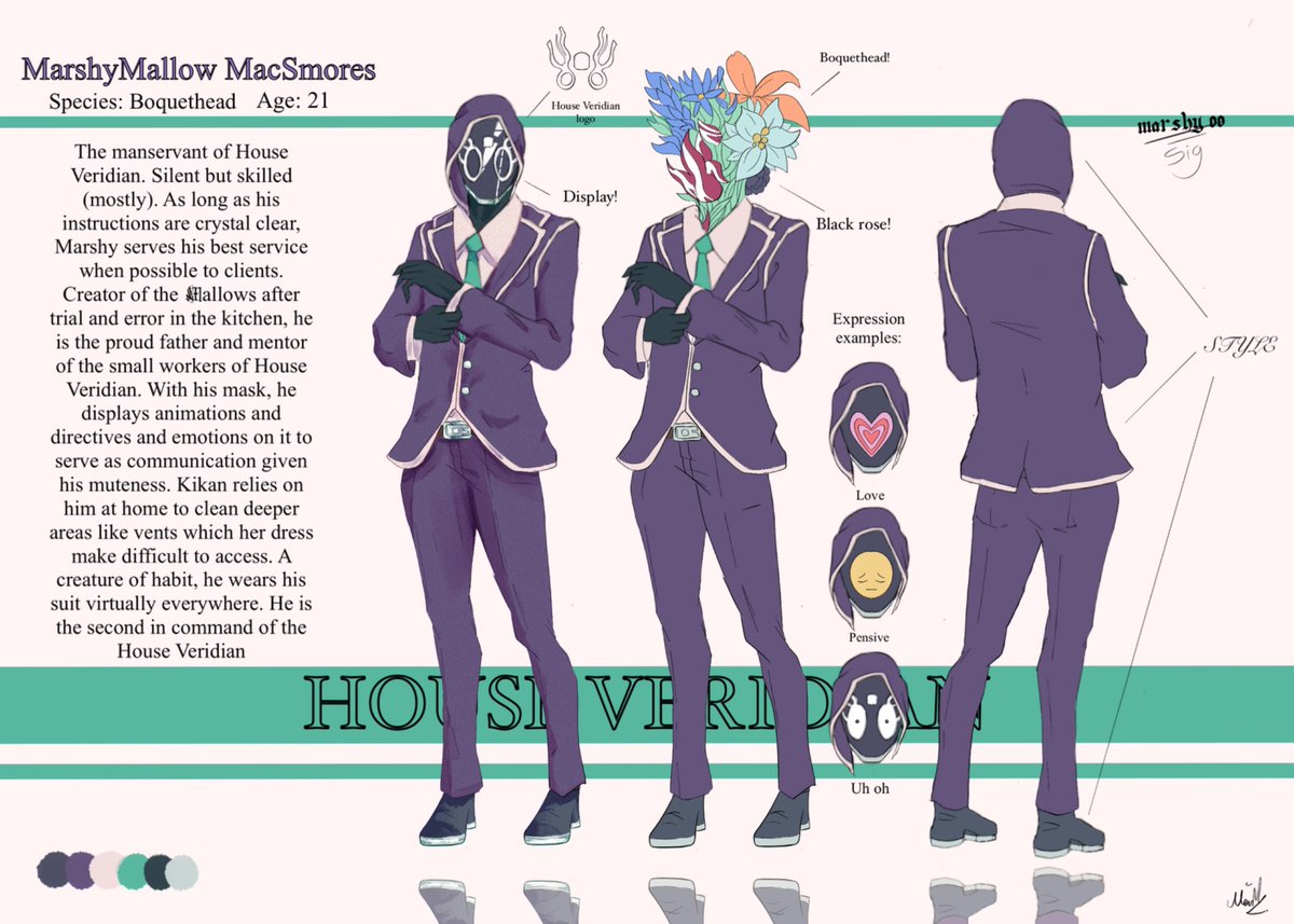 Ref for Flower head OC, Marshy! #イラスト #digitalart #artmoots
