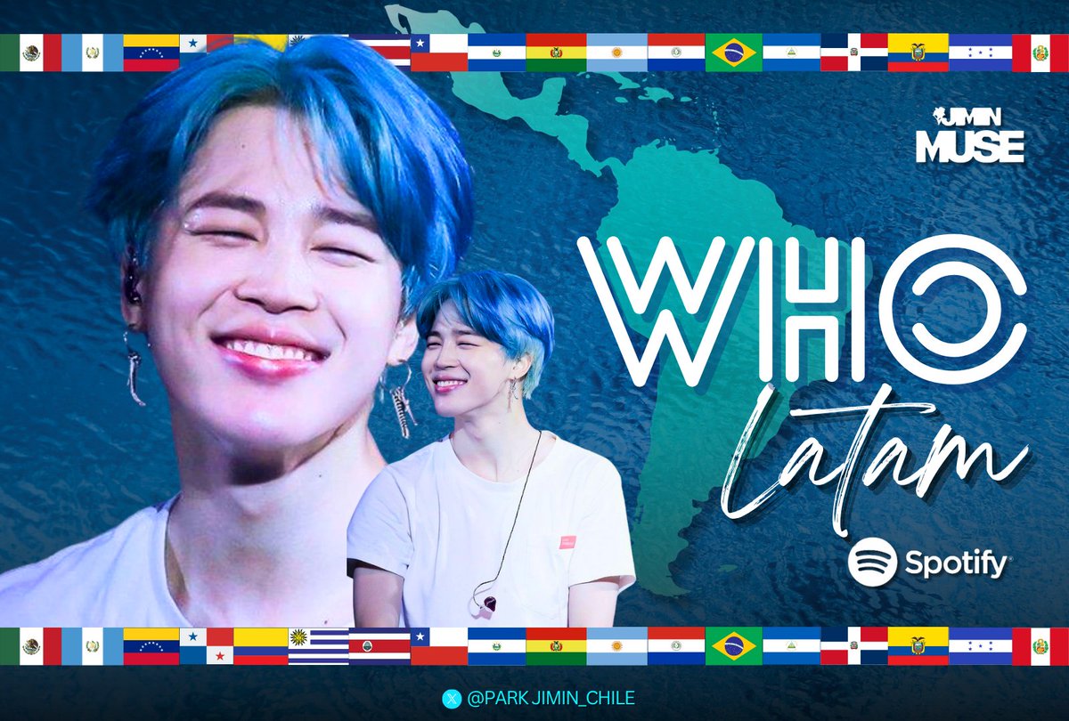 PARKJIMIN_Chile's tweet photo. —Spotify WHO Latam 7/7

Global🌍 2,75M⬇️
#1 🇨🇱Chile~207,774⬆️
#2 🇧🇷Brasil~181,119 ⬆️
#3 🇳🇱Paraguay~55,188 ⬇️ (1)❤️‍🔥
#4  🇵🇪Perú~71,865 ⬆️
#5 🇻🇪Venezuela~42,343 ⬆️(1)❤️‍🔥
#6 🇨🇷Costa Rica~21,906 ⬆️
#7 🇧🇴Bolivia~15,162 ⬆️
#8 🇬🇹Guatemala~14,126 ⬆️
#9 🇸🇻El Salvador~9,982 ⬇️
++ https://t.co/YTRpW4B985