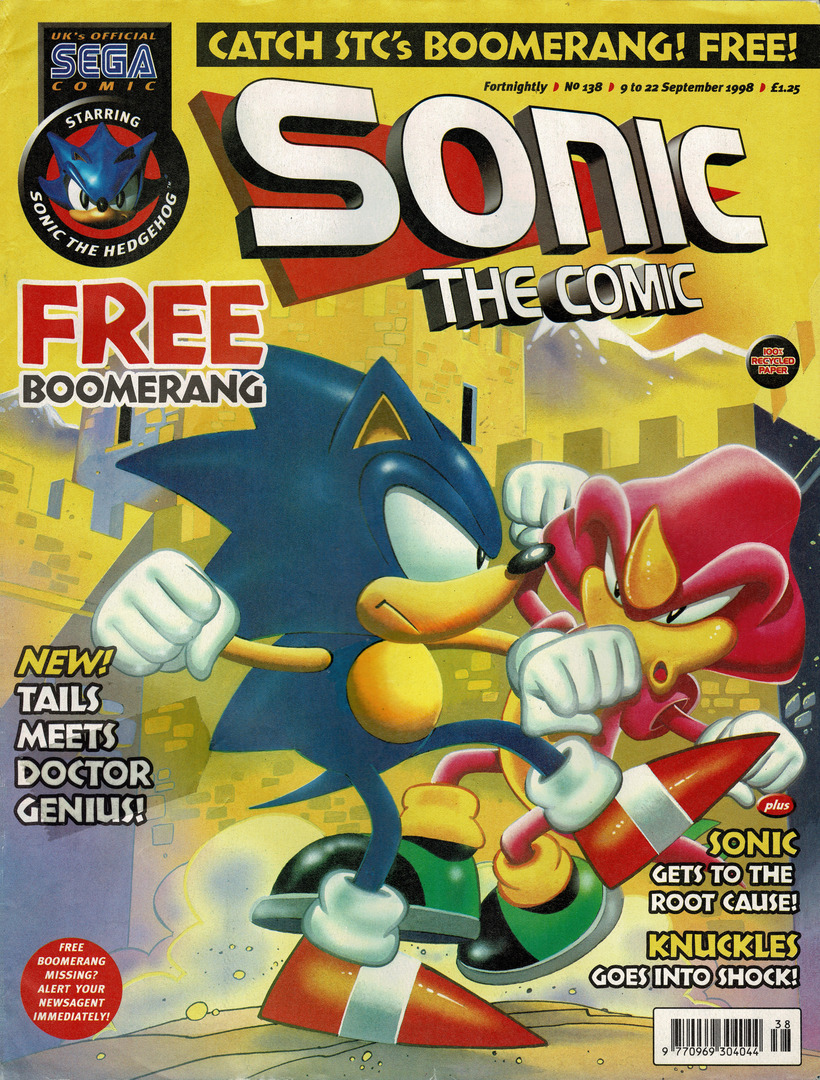 Get to the root cause! The cover for 'Sonic The Comic' #138, 9th September 1998.