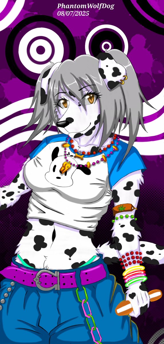 Isabela la dalmata junto a un fondo frutiger metro 🐕🟣

#furrygirls #Ravegirl #frutigermetro