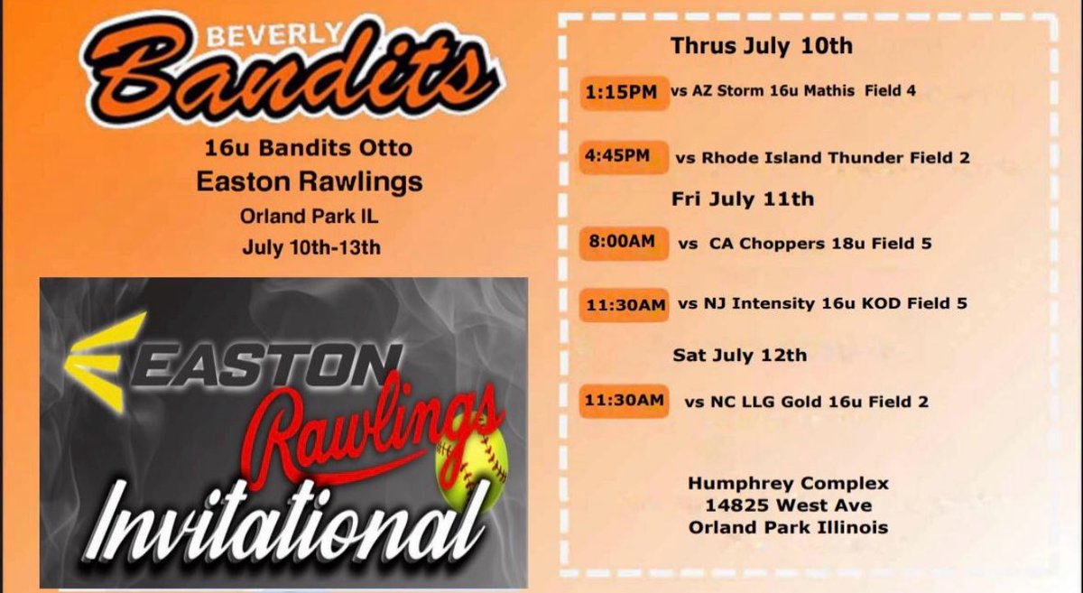 Schedule for the weekend!