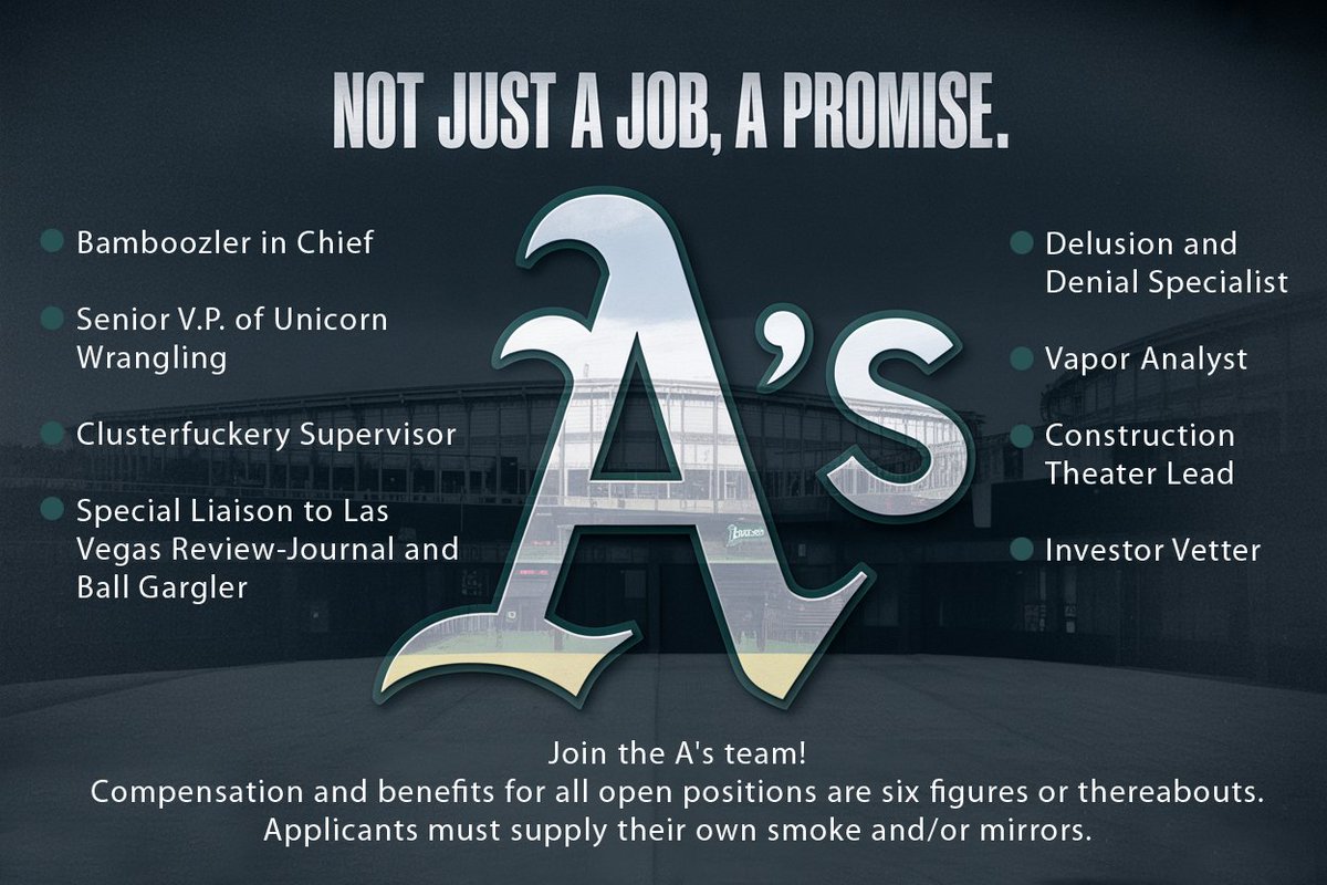 The A's are hiring!
