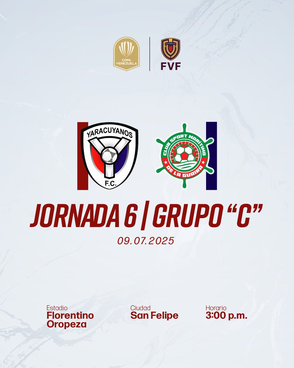 FCYaracuyanos's tweet image. ⚽ Jornada 6 – Copa Venezuela
Nos volvemos a ver en casa:
🏟️ Florentino Oropeza
🆚 Marítimo de La Guaira
¡Nos vemos en las gradas para alentar como siempre!
#DirectoALaGloria🇳🇱