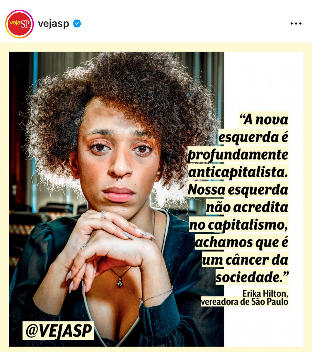 Achei isso aqui, post de 2020. Quem te viu quem te vê hein Erika Hilton?