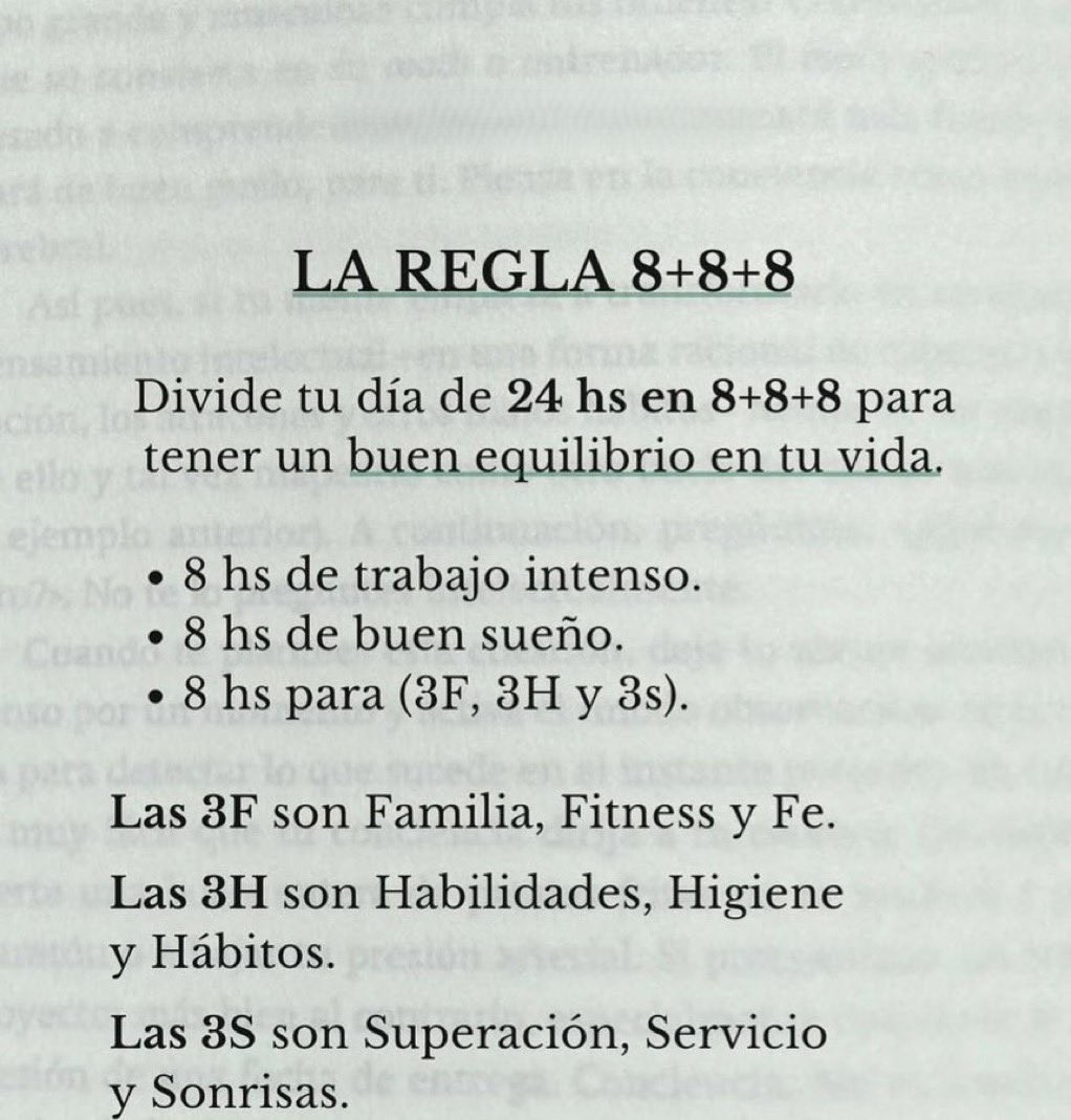 PropositoyVida's tweet image. LA REGLA 8+8+8: