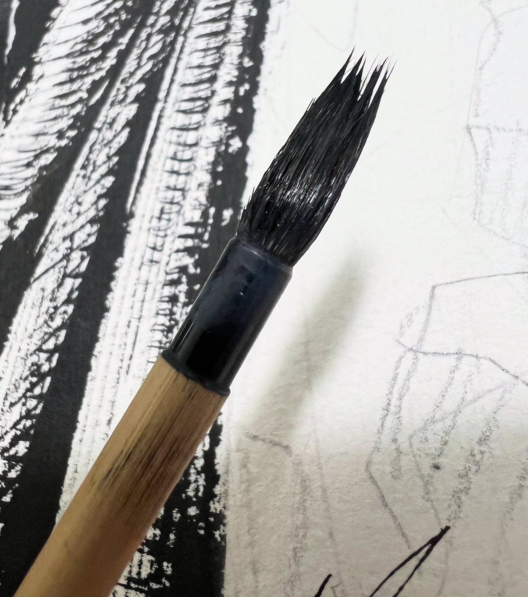 Working on Cul-De-Sac, using my favorite crappy, worn out brush that is close to death.  

No.  I do not recommend this brush.  I just like the pain.