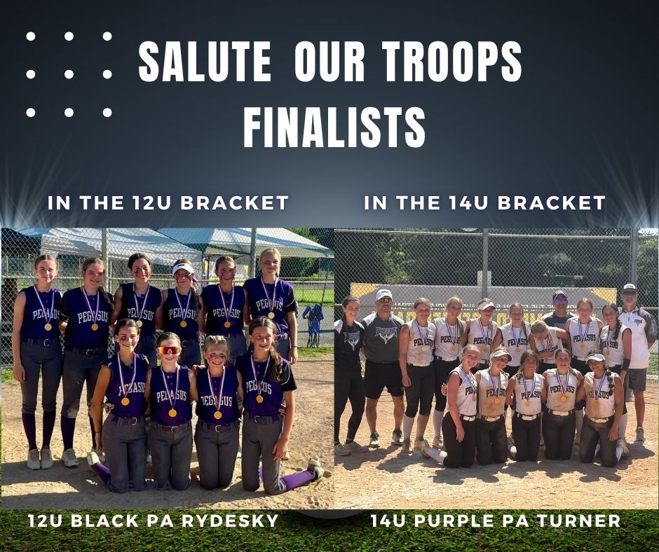🎉 Double Finalist Alert! 🥎💪
Pegasus Fastpitch is proud to announce that both our PA 12U and PA 14U teams were finalists at the Salute Our Troops Tournament this past weekend at Spencer Park in Mt. Laurel, NJ! 🇺🇸🔥

#pegasusfinalists #pegasus12u #pegasus14u #pegasusstrong