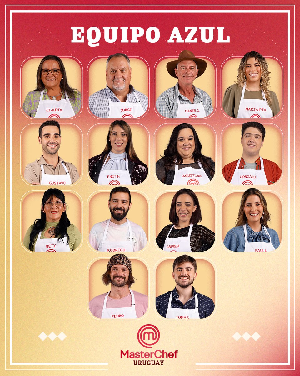 MasterChef Uruguay (@masterchef_uy) on Twitter photo ¡YA LLEGA una nueva noche de competencia! 👨🍳💥🔥 ¡El Equipo Azul listo para estrenar las cocinas de #MasterChefUY! 👊😉📺
<a href="/canal10uruguay/">Canal 10</a> | <a href="/pugliainvita/">Sergio Puglia</a> <a href="/XimeTorres8/">Xime Torres El #8M es de NOSOTRAS</a> <a href="/elfranchuteji/">Franchute • Laurent Lainé</a> <a href="/colillo2011/">Colillo</a> ¡YA LLEGA una nueva noche de competencia! 👨🍳💥🔥 ¡El Equipo Azul listo para estrenar las cocinas de #MasterChefUY! 👊😉📺
<a href="/canal10uruguay/">Canal 10</a> | <a href="/pugliainvita/">Sergio Puglia</a> <a href="/XimeTorres8/">Xime Torres El #8M es de NOSOTRAS</a> <a href="/elfranchuteji/">Franchute • Laurent Lainé</a> <a href="/colillo2011/">Colillo</a>