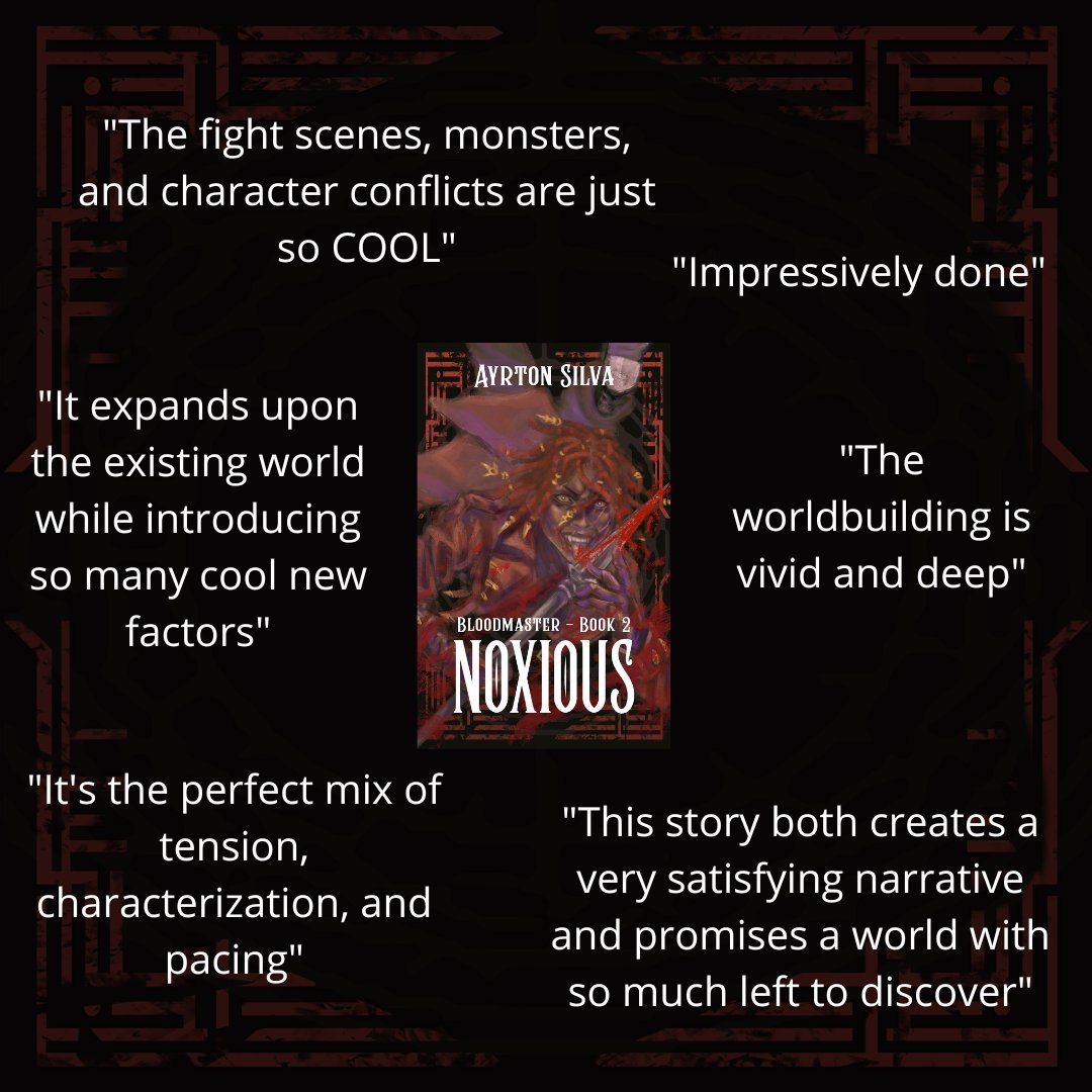 Ayrton Silva | 🐍🩸⚔️ (@ayrtonmsilva) on Twitter photo <a href="/WilChanWrites/">Wil Chan</a> <a href="/AikinNorb/">Norb Aikin</a> <a href="/jas_phoenix333/">Jas Phoenix</a> <a href="/ForgottenAstro2/">ForgottenAstronauts 🚀Ash Knight</a> <a href="/carolyngrace505/">CAROLYN HAYNES—“BEWITCHED” First Class #LATimes</a> <a href="/SPOFarrell3/">S.P. O’Farrell</a> <a href="/L_Montes223/">L. M. Montes | The Cross's Key</a> <a href="/Kellyrei007/">Kelly Miller, Amazon Best-Selling Author 💜🐶🐎</a> <a href="/jgmacleodauthor/">J.G. MacLeod</a> <a href="/VastineB/">vastine bondurant</a> <a href="/booksbyJeanneR/">Jeanne Roland</a> <a href="/Ivyloganauthor/">Ivy Logan</a> <a href="/Nblackthorne/">Natasha Blackthorne</a> <a href="/JessSFrankel/">Jesse Seth Frankel--YA Fantasy/Adventure Author</a> <a href="/SkyWatcher_HL/">🇨🇦Heather Lynn✨The Sky Watcher Series✍🏻💫</a> <a href="/MaryLSchmidt/">Mary L Schmidt aka #SJackson</a> <a href="/EveKoguce/">Eve Koguce</a> <a href="/ammawhiney/">A-M Mawhiney</a> <a href="/ANelsonLMPotter/">A. Nelson & L.M. Potter, award-winning authors</a> <a href="/AuthorPiro/">Jessica Piro</a> <a href="/DavidDunham_DC/">David Dunham</a> <a href="/joanne_paulson/">Author JC Paulson 🇺🇦 🕊🐧</a> <a href="/LaylaHawke2/">Layla Hawke, author</a> <a href="/impoliticpolit/">Hope Fields, JD.</a> <a href="/VanitaHork/">Vanita Shukla Hork</a> <a href="/HMMills203/">H. M. Mills</a> <a href="/jordana_greene/">Jordana Greene 🌸 Writing 🐺🐾🐿️🌲🍁</a> <a href="/KaceyKells/">Kacey Kells</a> <a href="/TudorTweep/">Gemma Lawrence</a> <a href="/AfarinRava/">Afarin Rava</a> <a href="/STrueshan/">Sam Trueshan</a> <a href="/tristanbtaylor/">Tristan B Taylor</a> <a href="/kampungkreepy/">Yin Leong</a> <a href="/EatonKrone/">Eaton Krone 👽 Sci-Fi Satire Author 🚫 DMs</a> <a href="/drafoxter/">Nancy Foster 💉🇲🇽</a> <a href="/CBLansdell/">Coe Lansdell – Author</a> <a href="/NoahIsaacsBooks/">Noah Isaacs - Flames That Bind Us OUT NOW</a> Thank you, Wil!
Noxious has only been out for 9 days and it's already gotten a few reviews! Here's what readers have said so far. If it gets your interest, maybe check it out?
🔗 books2read.com/b/3JYzYJ
Tagging: <a href="/ServantsAnd/">Servants Of The Moon And Sun 🌈🌙🔆</a> <a href="/OdyllicThe/">Alex Scheuermann</a> <a href="/triempery/">L.L. Stephens</a> <a href="/WilChanWrites/">Wil Chan</a> <a href="/AikinNorb/">Norb Aikin</a> <a href="/jas_phoenix333/">Jas Phoenix</a> <a href="/ForgottenAstro2/">ForgottenAstronauts 🚀Ash Knight</a> <a href="/carolyngrace505/">CAROLYN HAYNES—“BEWITCHED” First Class #LATimes</a> <a href="/SPOFarrell3/">S.P. O’Farrell</a> <a href="/L_Montes223/">L. M. Montes | The Cross's Key</a> <a href="/Kellyrei007/">Kelly Miller, Amazon Best-Selling Author 💜🐶🐎</a> <a href="/jgmacleodauthor/">J.G. MacLeod</a> <a href="/VastineB/">vastine bondurant</a> <a href="/booksbyJeanneR/">Jeanne Roland</a> <a href="/Ivyloganauthor/">Ivy Logan</a> <a href="/Nblackthorne/">Natasha Blackthorne</a> <a href="/JessSFrankel/">Jesse Seth Frankel--YA Fantasy/Adventure Author</a> <a href="/SkyWatcher_HL/">🇨🇦Heather Lynn✨The Sky Watcher Series✍🏻💫</a> <a href="/MaryLSchmidt/">Mary L Schmidt aka #SJackson</a> <a href="/EveKoguce/">Eve Koguce</a> <a href="/ammawhiney/">A-M Mawhiney</a> <a href="/ANelsonLMPotter/">A. Nelson & L.M. Potter, award-winning authors</a> <a href="/AuthorPiro/">Jessica Piro</a> <a href="/DavidDunham_DC/">David Dunham</a> <a href="/joanne_paulson/">Author JC Paulson 🇺🇦 🕊🐧</a> <a href="/LaylaHawke2/">Layla Hawke, author</a> <a href="/impoliticpolit/">Hope Fields, JD.</a> <a href="/VanitaHork/">Vanita Shukla Hork</a> <a href="/HMMills203/">H. M. Mills</a> <a href="/jordana_greene/">Jordana Greene 🌸 Writing 🐺🐾🐿️🌲🍁</a> <a href="/KaceyKells/">Kacey Kells</a> <a href="/TudorTweep/">Gemma Lawrence</a> <a href="/AfarinRava/">Afarin Rava</a> <a href="/STrueshan/">Sam Trueshan</a> <a href="/tristanbtaylor/">Tristan B Taylor</a> <a href="/kampungkreepy/">Yin Leong</a> <a href="/EatonKrone/">Eaton Krone 👽 Sci-Fi Satire Author 🚫 DMs</a> <a href="/drafoxter/">Nancy Foster 💉🇲🇽</a> <a href="/CBLansdell/">Coe Lansdell – Author</a> <a href="/NoahIsaacsBooks/">Noah Isaacs - Flames That Bind Us OUT NOW</a> Thank you, Wil!
Noxious has only been out for 9 days and it's already gotten a few reviews! Here's what readers have said so far. If it gets your interest, maybe check it out?
🔗 books2read.com/b/3JYzYJ
Tagging: <a href="/ServantsAnd/">Servants Of The Moon And Sun 🌈🌙🔆</a> <a href="/OdyllicThe/">Alex Scheuermann</a> <a href="/triempery/">L.L. Stephens</a>