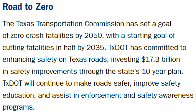BillPeacock3's tweet image. I&apos;m all for safety improvements, but I hope @TxDOT understands that the only way to get traffic fatalities down to ZERO is to get people out from behind the wheels of cars, trucks, and motorcycles? They should be spending money on making the roads work for self-driving cars.