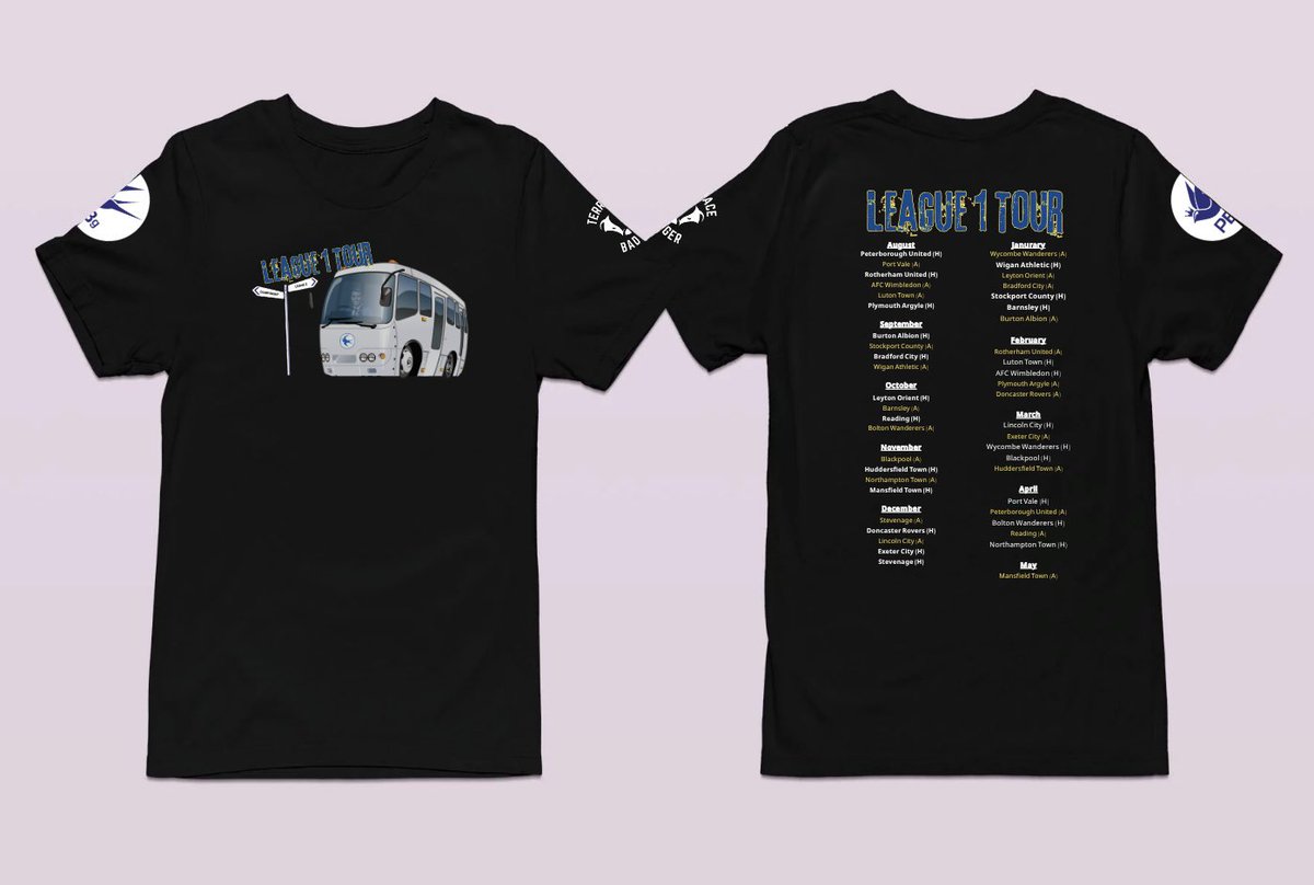 TerraceBadger's tweet image. League 1 Tour Fixture T-shirt
These are available to pre-order now, with a bespoke design of BBM at the wheel and the full fixture list on the back....not including dates (thank you sky sports ahem)
Visit terracebadger.com/products/cardi…
#ccfc #bluebirds
Dispatching from 21/07