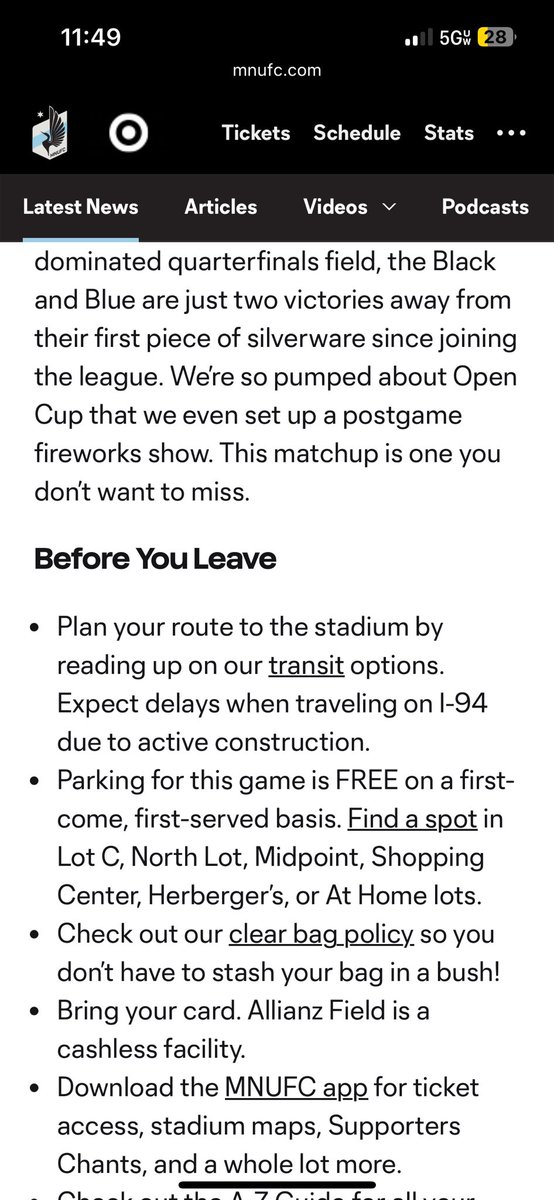 According to #MNUFC we are only 2 victories away from the first piece of silverware since joining MLS! We don’t even need to win the finals!