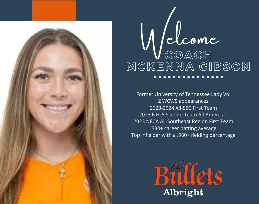 EC Bullets - Albright (@bulletsalbright) on Twitter photo 📢Welcome Coach McKenna Gibson!
We're excited to welcome <a href="/mckennakgibson/">mckennagibson</a> , former <a href="/volsoftball/">Lady Vols</a> player, to the EC Bullets Albright coaching staff.
McKenna Brings SEC power, elite-level insight, and a championship mindset to our team!
<a href="/EastCobbBullets/">EC Bullets Fastpitch</a>
facebook.com/share/1Eu9911j… 📢Welcome Coach McKenna Gibson!
We're excited to welcome <a href="/mckennakgibson/">mckennagibson</a> , former <a href="/volsoftball/">Lady Vols</a> player, to the EC Bullets Albright coaching staff.
McKenna Brings SEC power, elite-level insight, and a championship mindset to our team!
<a href="/EastCobbBullets/">EC Bullets Fastpitch</a>
facebook.com/share/1Eu9911j…