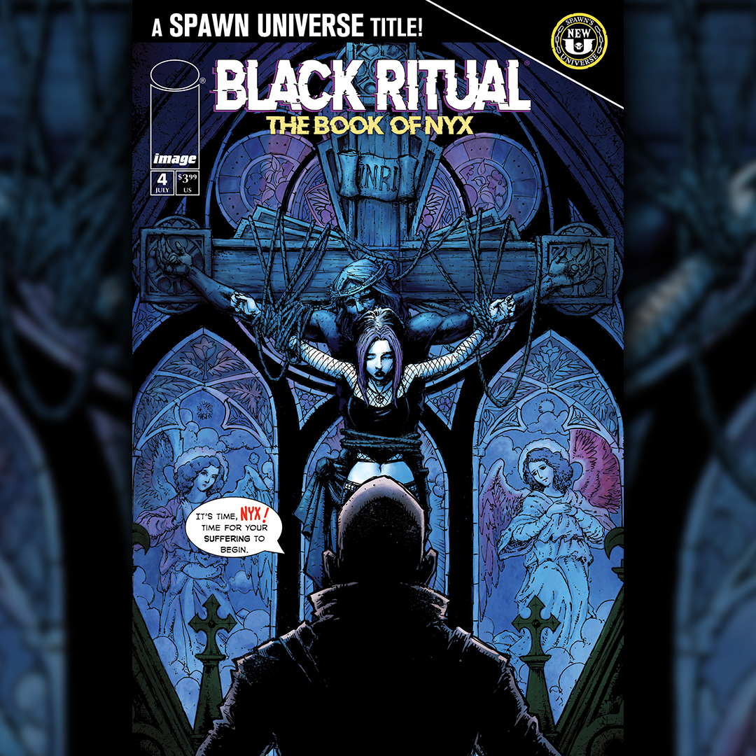 McFarlaneComics's tweet image. BLACK RITUAL: THE BOOK OF NYX #4 (of 7) 🔥
The showdown between NYX and the PURITAN reaches a breaking point… and the truth behind her haunting visions begins to surface.
FOC: 7/14. On shelves: 8/6
Art by @natjonesart
#spawn #blackritual #thebookofnyx #darkfantasy #comics…