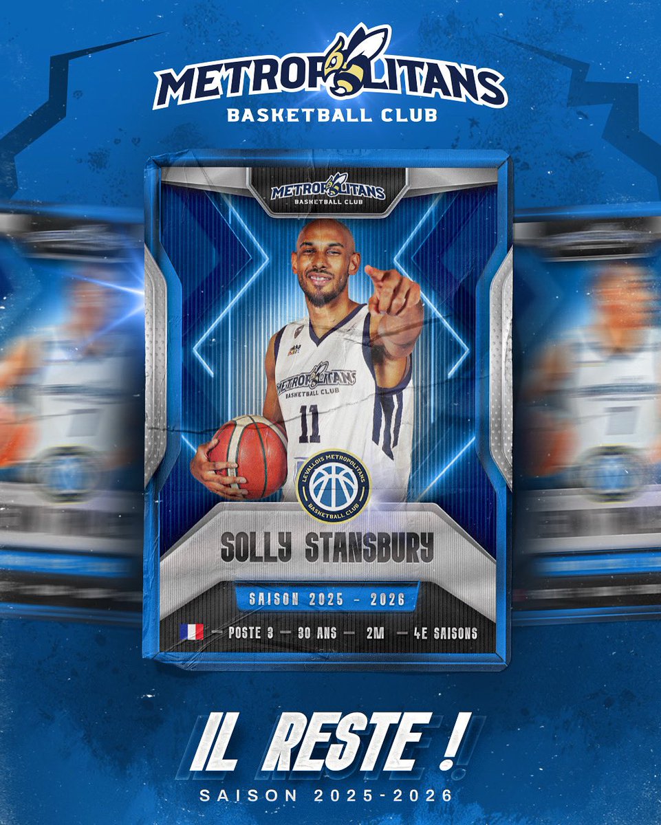 𝐒𝐨𝐥𝐥𝐲 𝐒𝐭𝐚𝐧𝐬𝐛𝐮𝐫𝐲 𝐩𝐫𝐨𝐥𝐨𝐧𝐠𝐞 𝐥’𝐚𝐯𝐞𝐧𝐭𝐮𝐫𝐞 ✍️

Le Metropolitans Basketball Club est heureux de vous annoncer la prolongation de Solly Stansbury pour les deux prochaines saisons 🫡

Il sera de retour en septembre prochain pour un nouveau défi de taille 🔵⚪️