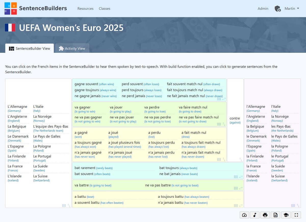 TextActivities (@textactivities) on Twitter photo π«π· FRENCH - FREE (sample) resource:
β½οΈ UEFA Womenβs Euro 2025 (vocab)
β
39 activity formats x multiple match modes
β
printables
β
SentenceBuilder pic for reference
textactivities.com/resource-samplβ¦
π Choose π² random or π§© activity menu
#mfltwitterati #langchat #mflchat #flteach π«π· FRENCH - FREE (sample) resource:
β½οΈ UEFA Womenβs Euro 2025 (vocab)
β
39 activity formats x multiple match modes
β
printables
β
SentenceBuilder pic for reference
textactivities.com/resource-samplβ¦
π Choose π² random or π§© activity menu
#mfltwitterati #langchat #mflchat #flteach