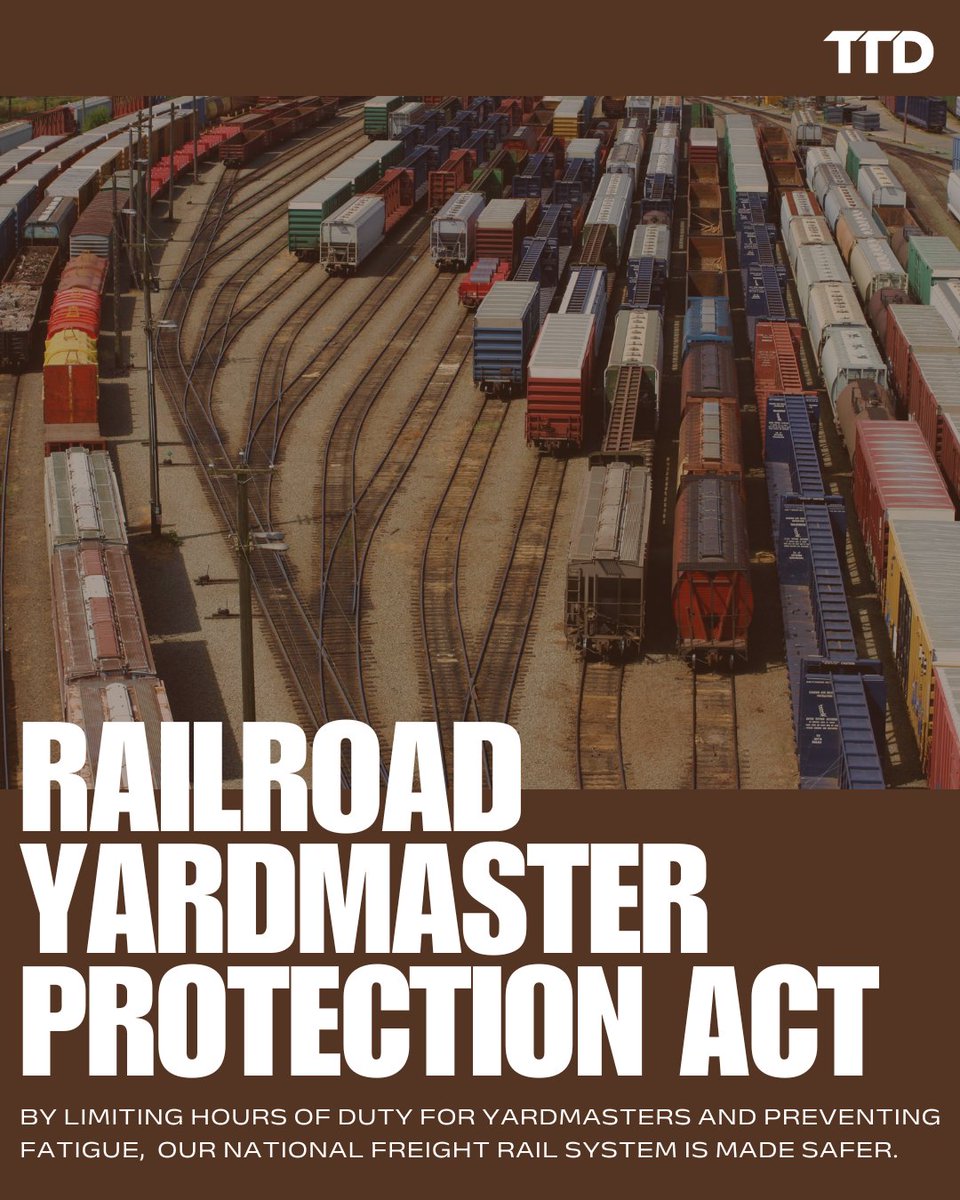 TTDAFLCIO's tweet image. Yardmasters are tasked with the crucial coordination of engines & trains in railyards. To keep yards & communities safe, they cannot be fatigued. We thank @RepCarbajal & @RepMikeLawler for reintroducing legislation to ensure that yardmasters have federally regulated rest periods.