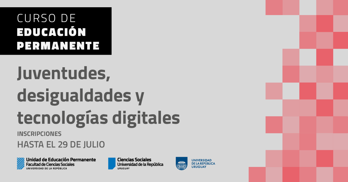 Facultad de Ciencias Sociales (@fcsudelar) on Twitter photo ๐งโ๐ป๐๐๐๐ฒ๐ป๐๐๐ฑ๐ฒ๐, ๐ฑ๐ฒ๐๐ถ๐ด๐๐ฎ๐น๐ฑ๐ฎ๐ฑ๐ฒ๐ ๐ ๐๐ฒ๐ฐ๐ป๐ผ๐น๐ผ๐ด๐ถฬ๐ฎ๐ ๐ฑ๐ถ๐ด๐ถ๐๐ฎ๐น๐ฒ๐
Curso de Educaciรณn Permanente
๐
inscripciones hasta el 29 de julio
Mรกs informaciรณn๐cienciassociales.edu.uy/estudiantes/juโฆ ๐งโ๐ป๐๐๐๐ฒ๐ป๐๐๐ฑ๐ฒ๐, ๐ฑ๐ฒ๐๐ถ๐ด๐๐ฎ๐น๐ฑ๐ฎ๐ฑ๐ฒ๐ ๐ ๐๐ฒ๐ฐ๐ป๐ผ๐น๐ผ๐ด๐ถฬ๐ฎ๐ ๐ฑ๐ถ๐ด๐ถ๐๐ฎ๐น๐ฒ๐
Curso de Educaciรณn Permanente
๐
inscripciones hasta el 29 de julio
Mรกs informaciรณn๐cienciassociales.edu.uy/estudiantes/juโฆ