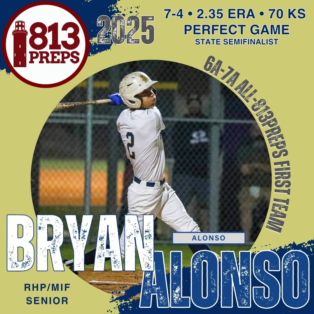813Preps's tweet photo. Our First Team selections begin with state semifinalist Alonso's senior P/MIF @Bryan_Alonso16_. This season, the Ravens right-hander was 7-4 on the mound, with a 2.35 ERA &amp; 70 strikeouts. He tossed a perfect game against Leto on 3/27 w/ 11 Ks. https://t.co/ZYy19f8X8F