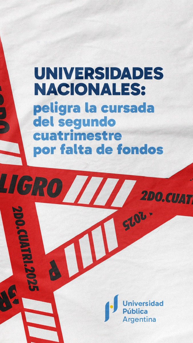 La situación de las #Universidades #Nacionales 

⭕️ Reducción del poder adquisitivo en un 35%. 
⭕️ 10.000 docentes ya renunciaron.
⭕️ Las becas no cubren ni el 5% del acompañamiento económico de lxs estudiantes.
⭕️ Los fondos para funcionamiento de las universidades no alcanzan
