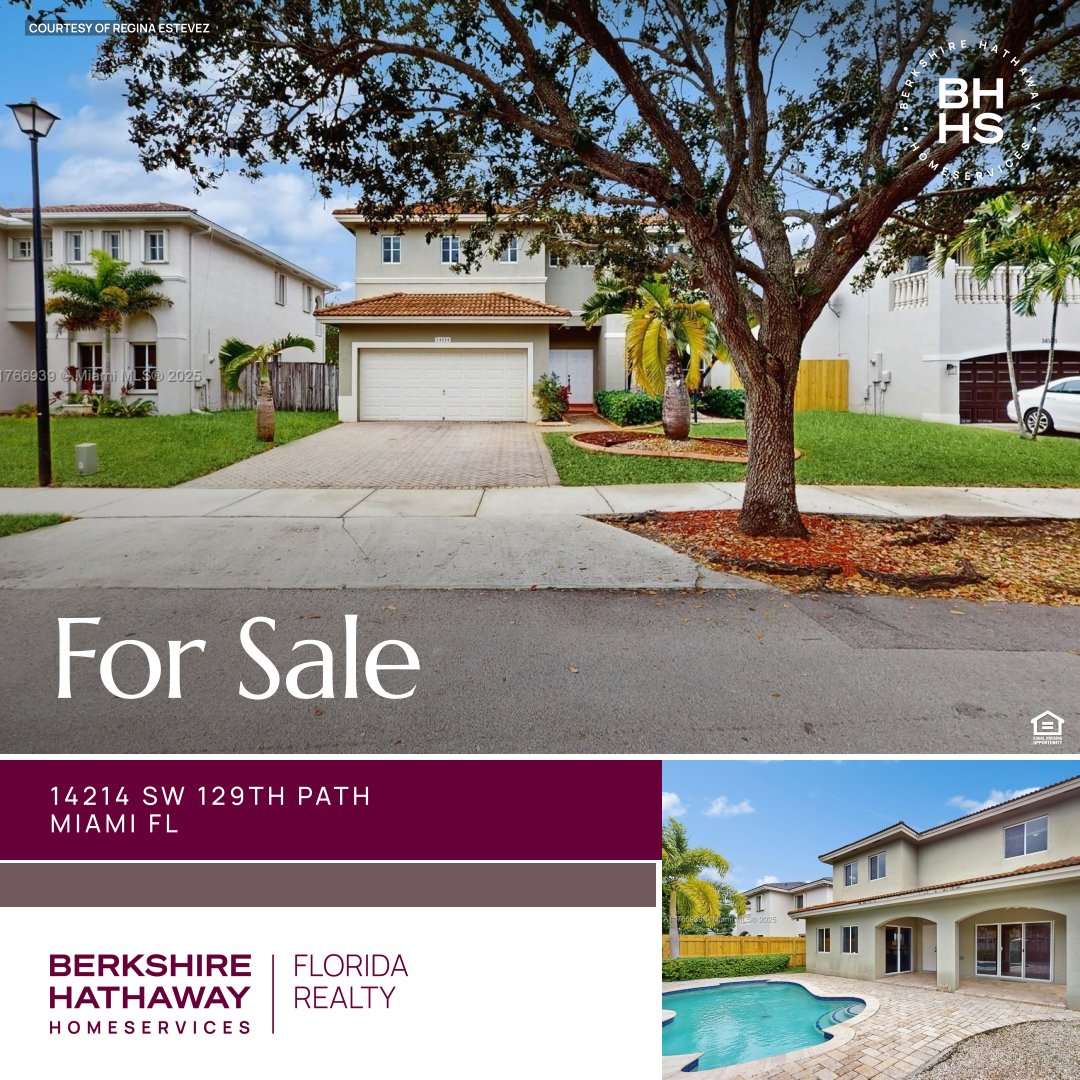 bhhsftlse's tweet photo. 14214 SW 129th Path | Miami, FL
Live in sought-after Venezia Lakes! Gated community with remodeled kitchen &amp; master bath, spacious ensuite bedrooms, walk-ins, private pool + cabana bath. Enjoy tennis, pickleball, gym, clubhouse &amp; boating(up to 19’)
Contact Regina Estevez for info https://t.co/5I5EZMayv3