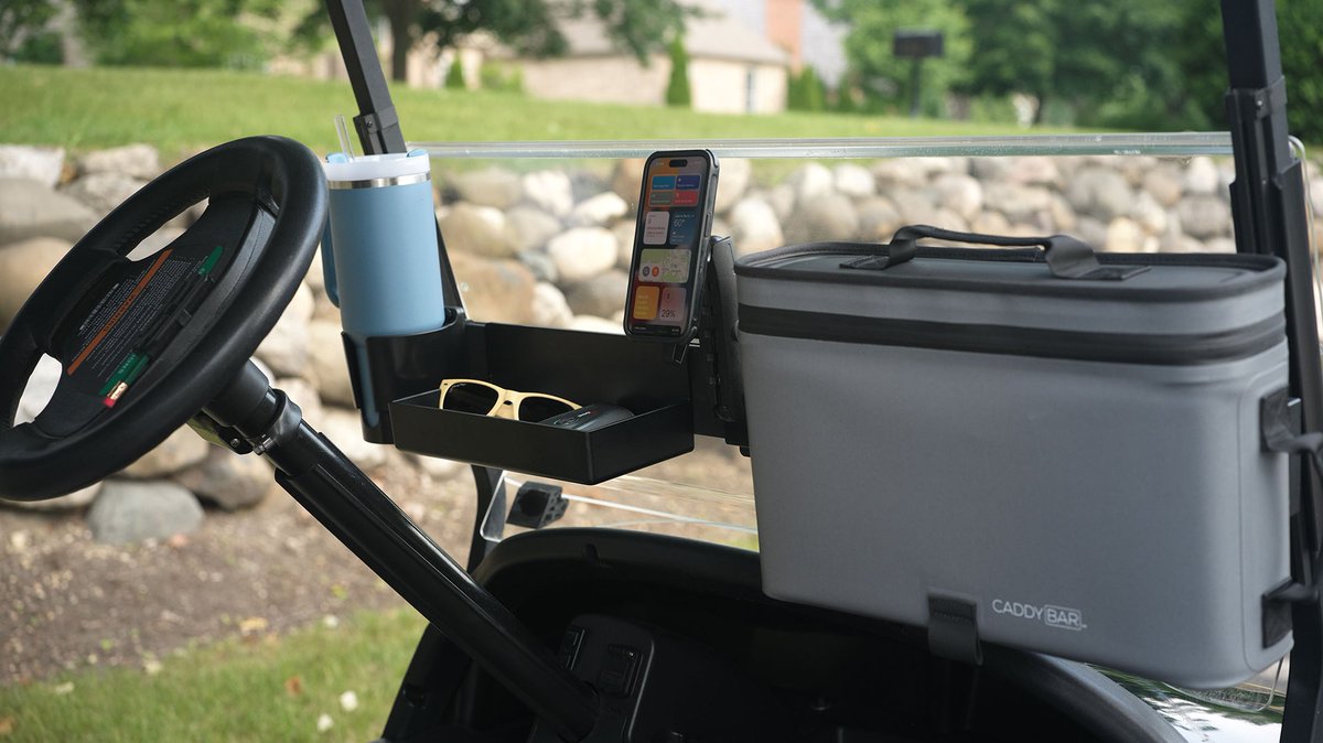 PeteOlsen's tweet photo. Your golf cart needs a glove box.
CaddyBar holds your drinks, phone, wallet, rangefinder & moreโno rattling, no digging.
Installs in seconds. Built to last.
๐ https://t.co/AOvOYyDMHQ
#GolfLife #CaddyBar #GolfAccessories #GolfCartUpgrade https://t.co/Sq1yTEbf5K