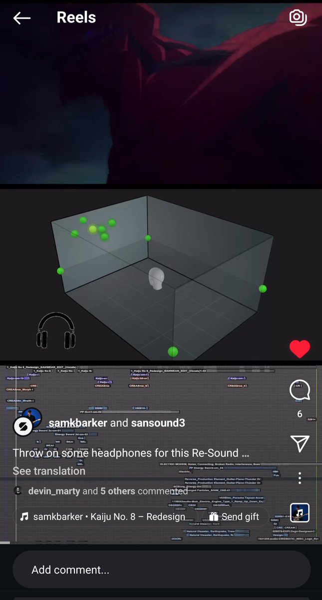 Bone crunching, blood soaked, slice and diced, Kaiju Power..

This is <a href="/SanSound3/">SAN Sound</a> Masters of Spatial Audio

Pop your headphones 🎧 in and enjoy.

instagram.com/reel/DL22I6ZxZ…
