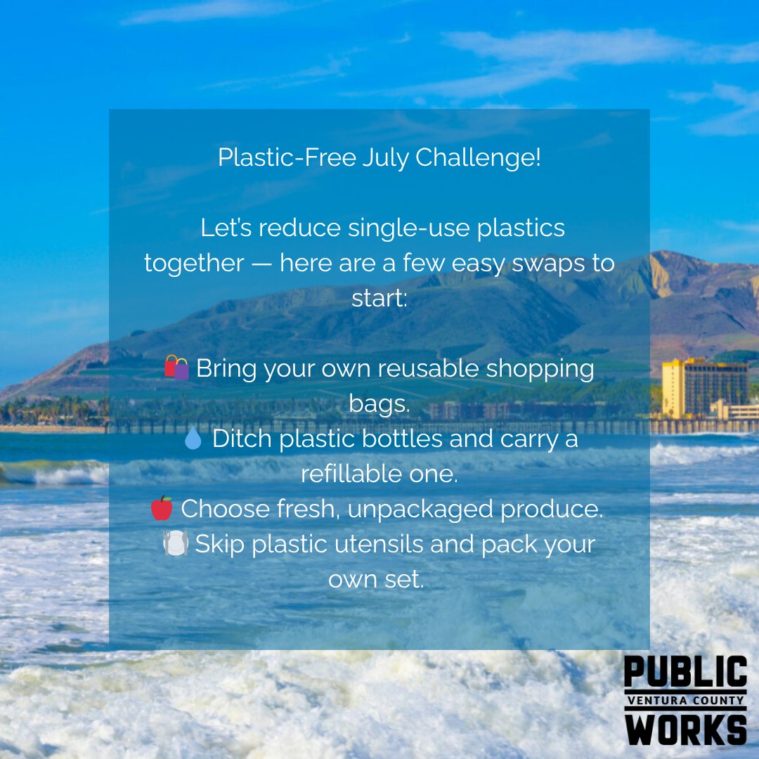 VCPublicWorks's tweet image. Plastic-Free July Challenge!♻️
Let’s reduce single-use plastics together! 🚰