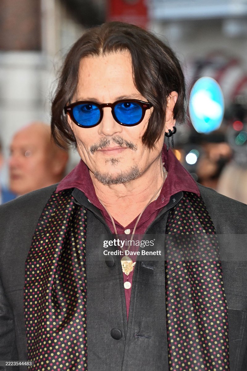 Johnny Depp attends the UK Premiere of "Modigliani Three Days on the Wing of Madness" at The Curzon Mayfair on July 8, 2025 in London, England.
