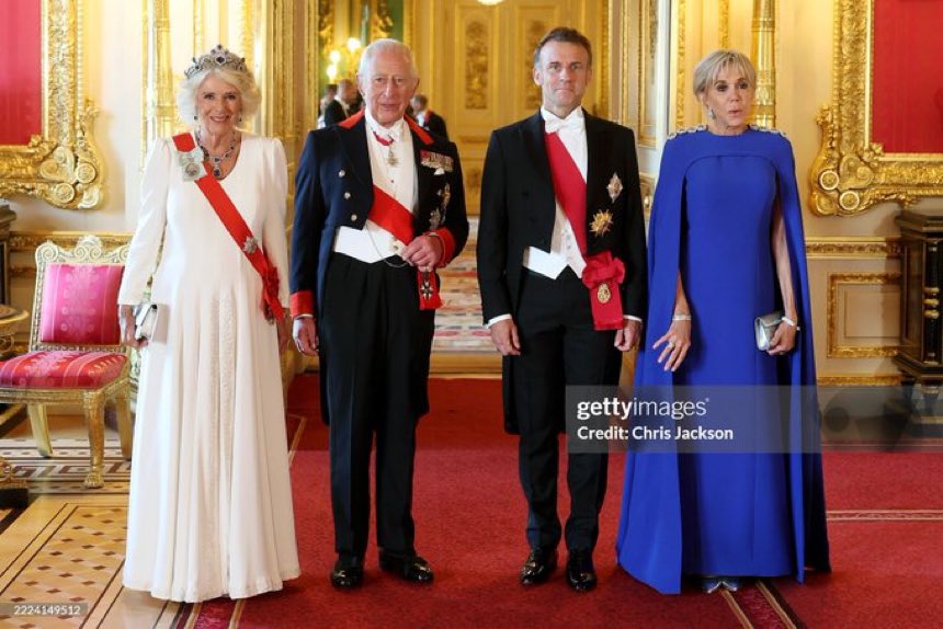 sevenspacesX's tweet image. #KingCharles #Queencamilla  #PresidentMacron #BrigitteMacron