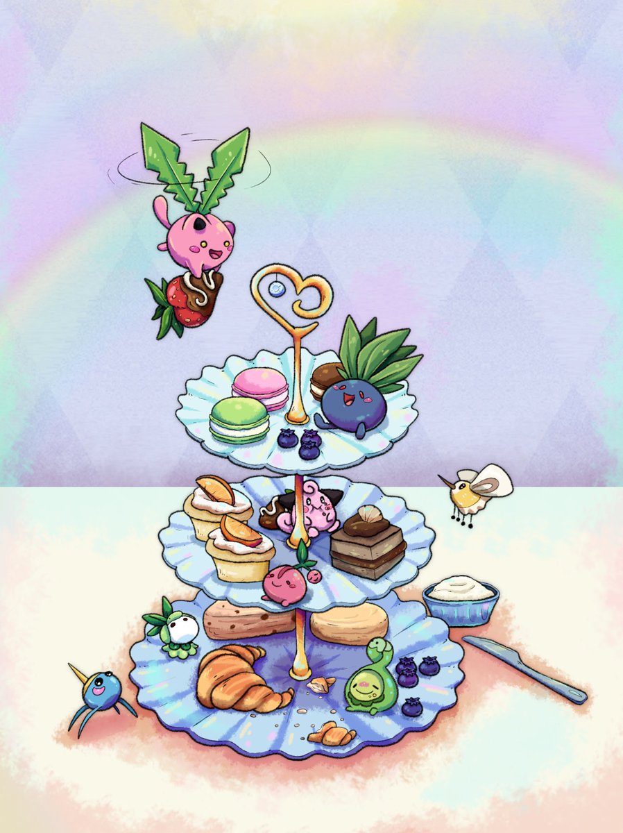 MortyMushroom's tweet photo. Tea time is best when shared with friends
#teatime #tea #teacakes #teatower #caketower #pokemon #food #cakes #fanart #oddish #hoppip #clefa #budew https://t.co/GWa60C4aWO