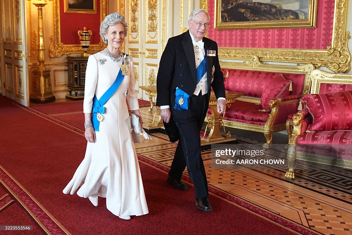 First look at The Duke and Duchess of Gloucester at the State Banquet tonight in honour of the French State Visit 🇬🇧🇫🇷