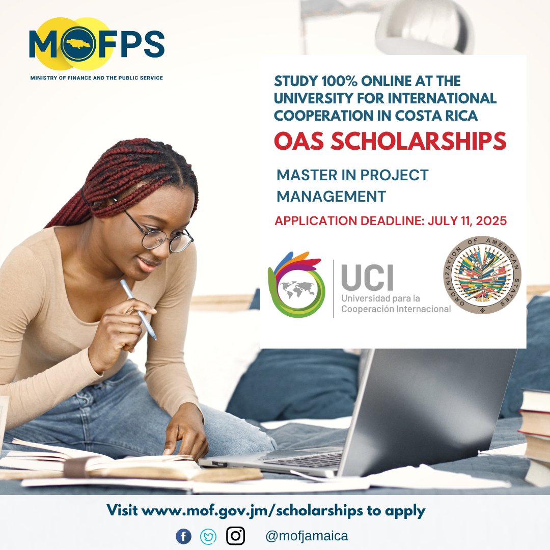 Earn your Master’s in Project Management online! 🎓  Explore our scholarship opportunities and apply today. Visit our website for more details. 

#ProjectManagement 
#mofpsjamaica