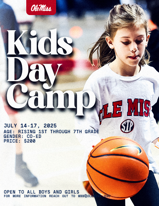OleMissWBB's tweet image. Last call for Kids Camp next week ☎️
Make sure to register today!
🔗 - rebs.us/3Xeg9lX