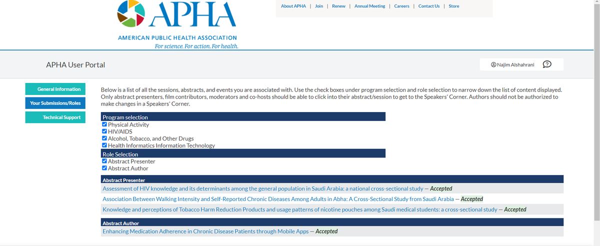 najstar9's tweet photo. 📢 Honored to share that four of my abstracts have been accepted for presentation at the #APHA2025 Annual Meeting in Washington, D.C.; one of the world’s leading public health gatherings! Proud to represent @UOfjeddah on this global stage. 🌍 https://t.co/X7XHd2SMhk