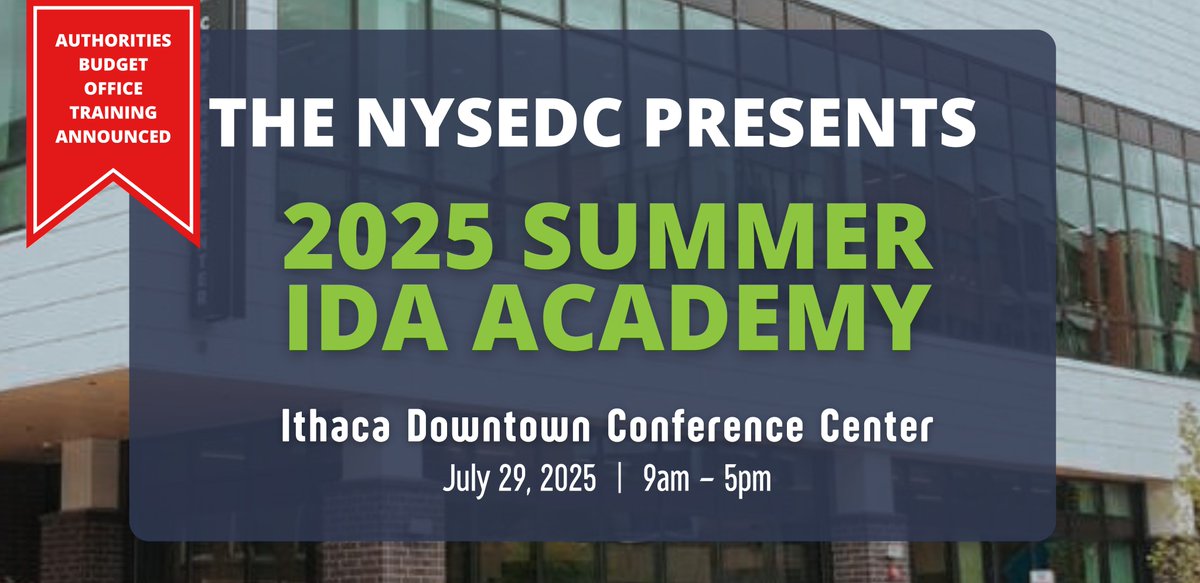 📣 ABO Training! 📣

The NYS Authorities Budget Office (ABO) will provide a board training session at our Summer IDA Academy. Don't miss this opportunity for IDA board members to complete their required training and collaborate with peers. Register here: mms.nysedc.org/members/evr/re…