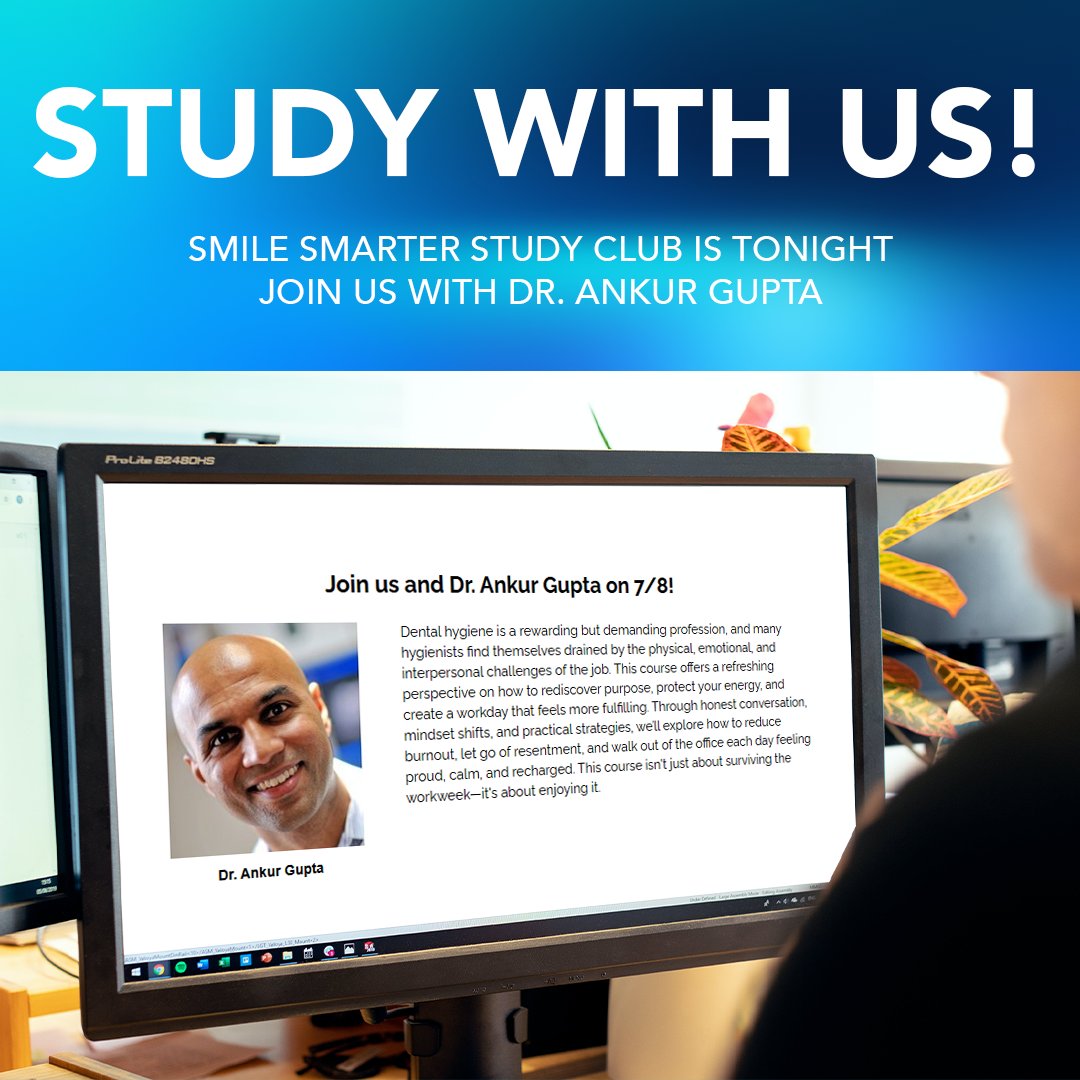 Smile Smarter Study Club meets TONIGHT at 8:30 PM ET!

We’ll explore practical strategies and mindset shifts to reduce burnout, let go of resentment, and leave the office each day feeling calm, proud, and recharged.

More info: hatchbuck.co/5ZmXJe