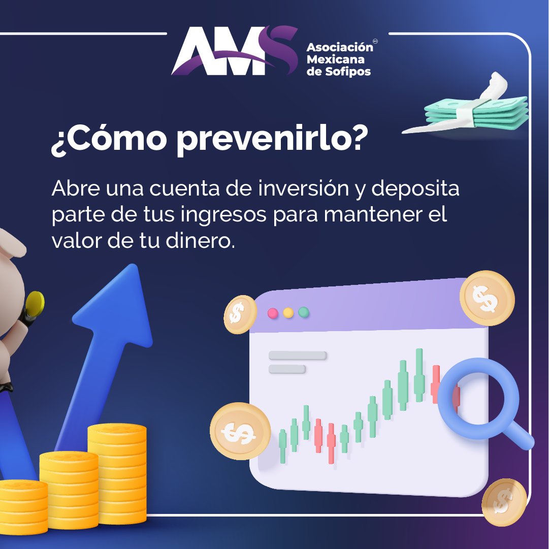 Ese dinero que tienes guardado 💸 ... ¿sabías que puede valer menos mañana? 😨
¡Corre la voz! Comparte este dato con tus amigos.
#FinanzasPersonales #EducacionFinanciera #AMSOFIPO