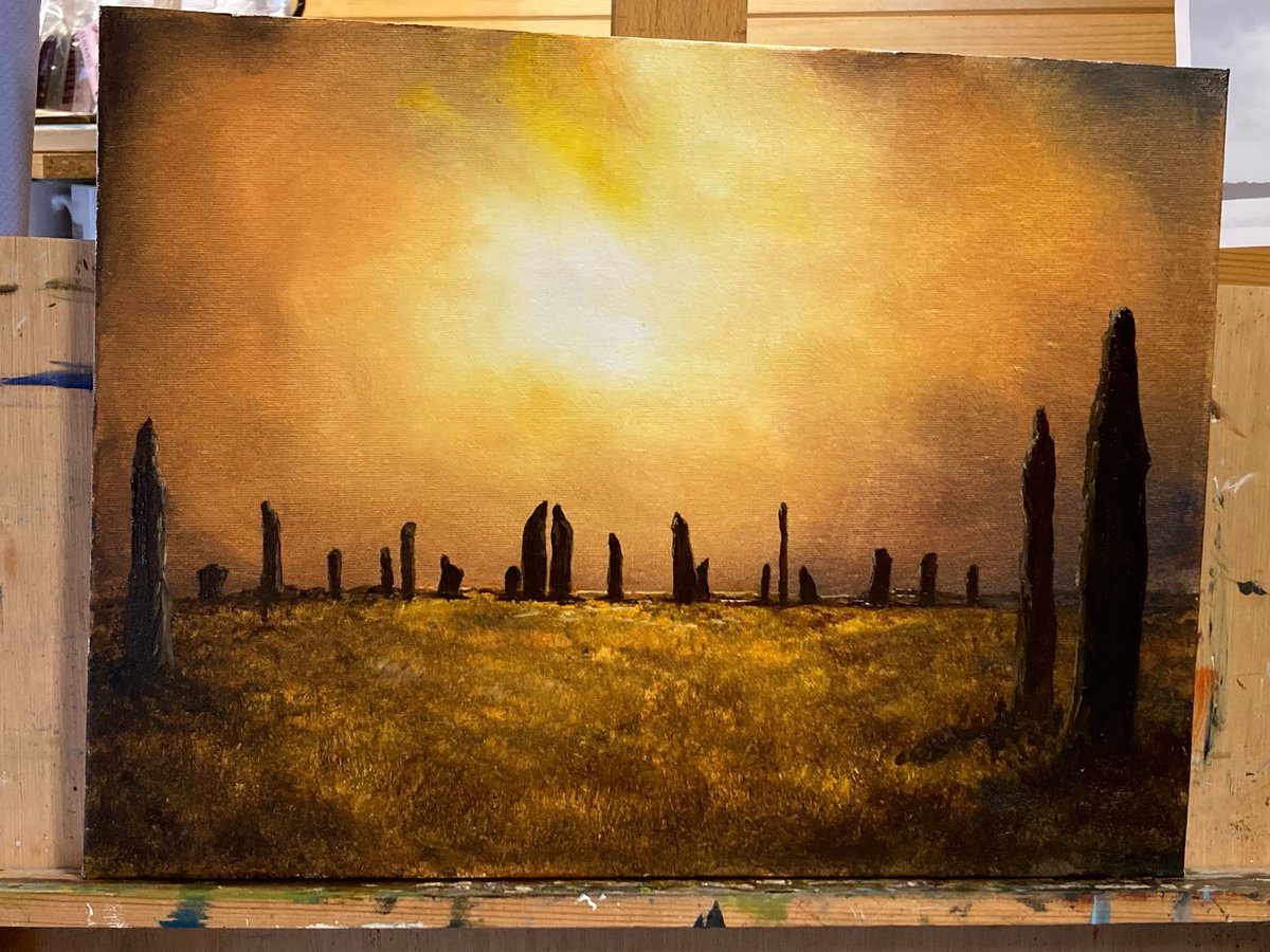 MacleanArtist's tweet image. Callanish Stones, oils on canvas approx 16x12 inches #callanish #stones #history #historic #scottish #scotland #hebridean #neolithic #stonecircle