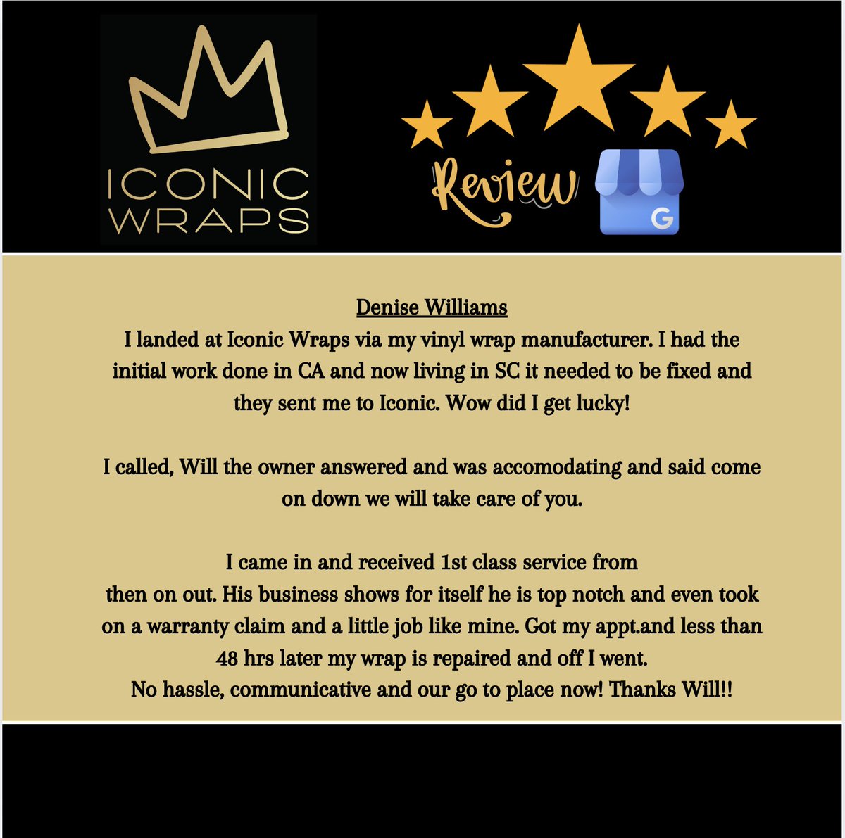 wrapiconic's tweet image. We are thrilled we were able to be of service to you. Thank you from our Iconic team, we appreciate your kind review and your business.

#iconicwrap #wrapiconic #driveyourbrand #windowtintingcolumbiasc #