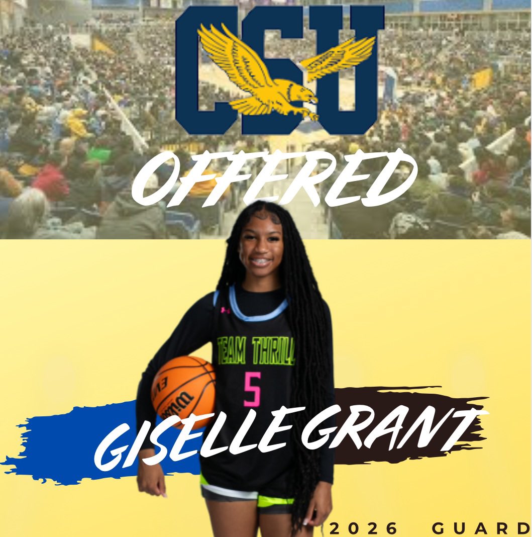 Giselle Grant (@forevergiselle_) on Twitter photo After a great conversation with <a href="/CoachMos_CSU/">Darrell Mosley</a> , I am extremely blessed to have received an offer from Coppin State University ‼️<a href="/CoppinStateWBB/">Coppin State Women's Basketball</a> Thank you for this great opportunity‼️❤️🏀
<a href="/TeamThrill_Gbb/">TeamThrill_Girls</a> After a great conversation with <a href="/CoachMos_CSU/">Darrell Mosley</a> , I am extremely blessed to have received an offer from Coppin State University ‼️<a href="/CoppinStateWBB/">Coppin State Women's Basketball</a> Thank you for this great opportunity‼️❤️🏀
<a href="/TeamThrill_Gbb/">TeamThrill_Girls</a>