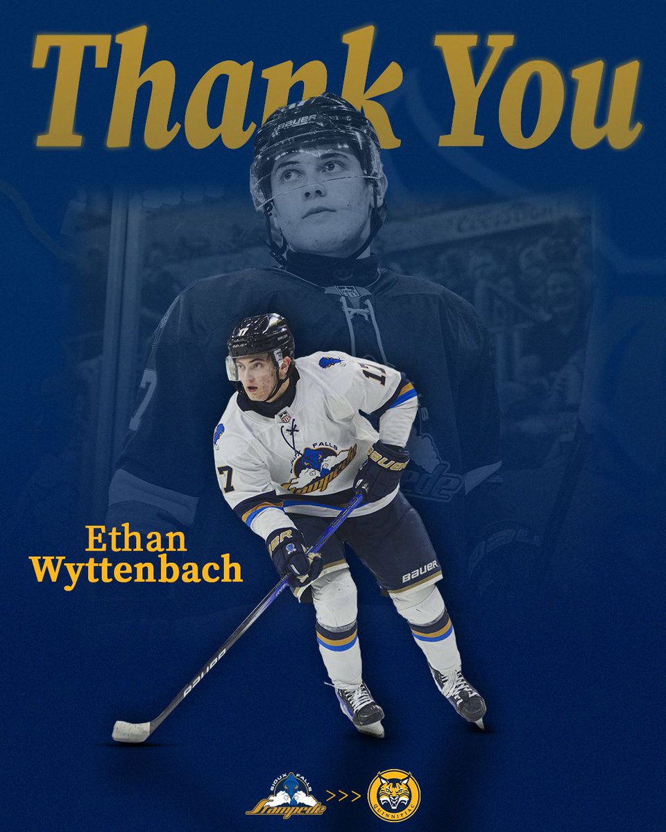 sfstampede's tweet image. Stampede forward Ethan Wyttenbach is set to join the Quinnipiac Bobcats for the 2025–26 season. The entire Stampede organization wishes him the very best as he takes this next step in his hockey career.