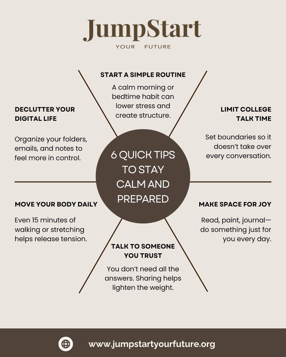 JessAzout's tweet photo. Senior year is coming... and so is the pressure. 📚😰
But what if you could step into it with a little more calm and clarity?

Before the chaos begins, take time to reset—mentally and emotionally.
These small habits can make a big difference in how you handle the year ahead. https://t.co/B9tqSN07d9