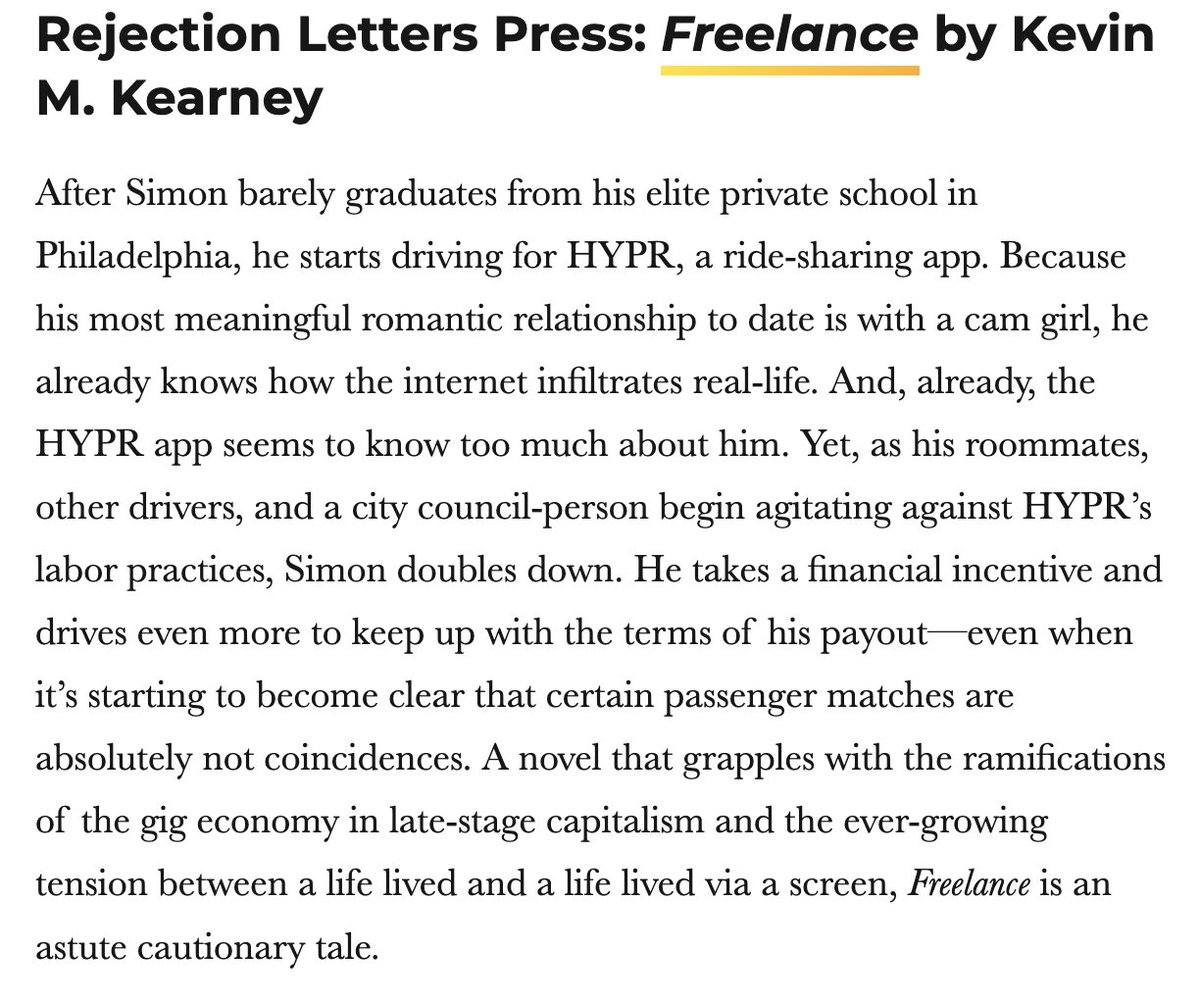 kevinmkearney's tweet image. FREELANCE: A BEACH READ (Rejection Letters, 2025)