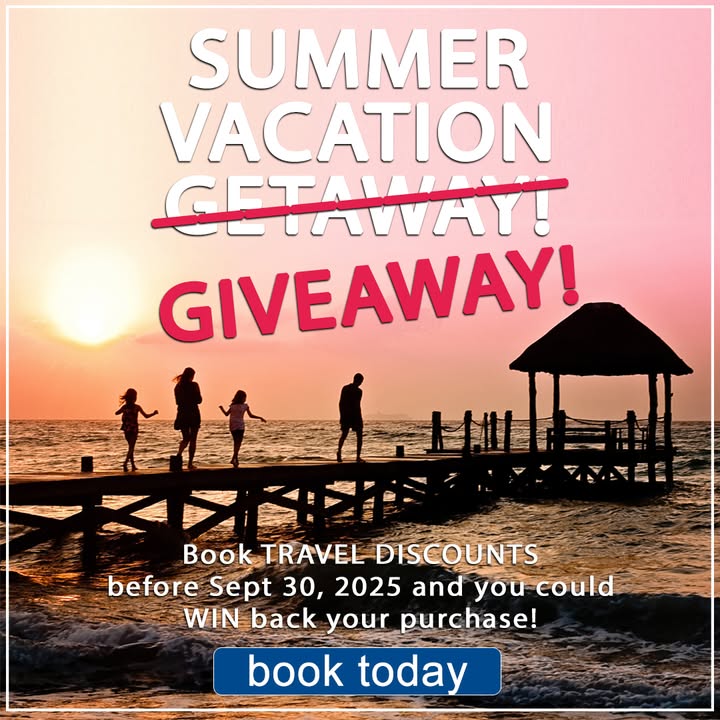 Are you an OFA member looking to get away on vacation? 

If you book your trip with the OFA travel discount before September 30th, you'll be entered for a chance to WIN BACK your purchase!

For more information, visit: ofa.on.ca/benefit/travel