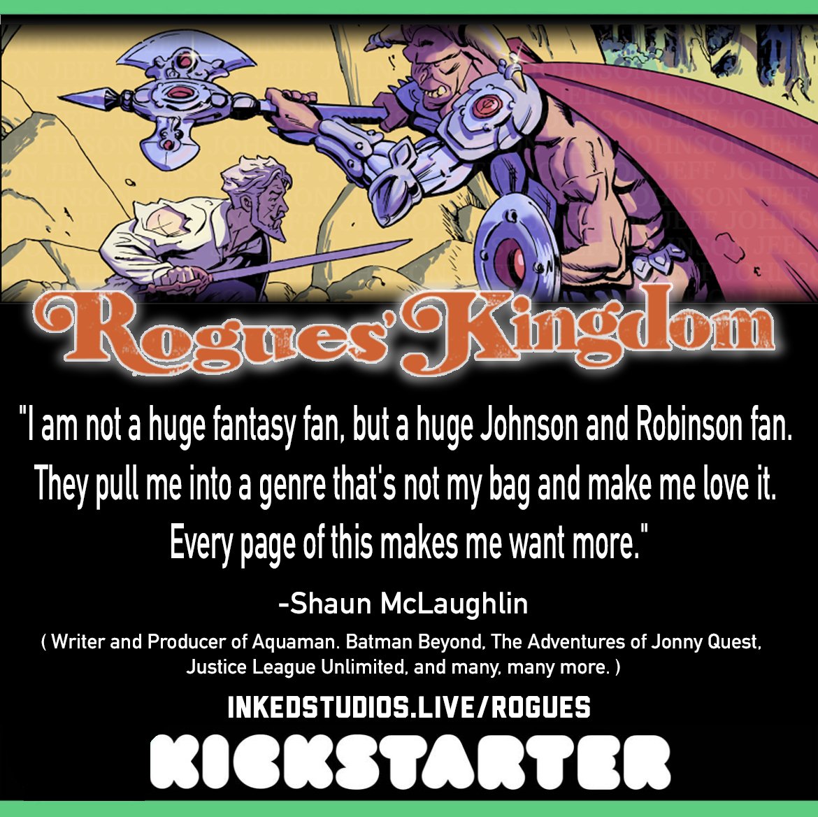 Johnsonverse's tweet image. It's a story that everyone can enjoy! Become a rogue and join the adventure! #comics #fantasyart #kickstarter #comicbooks
inkedstudios.live/rogues