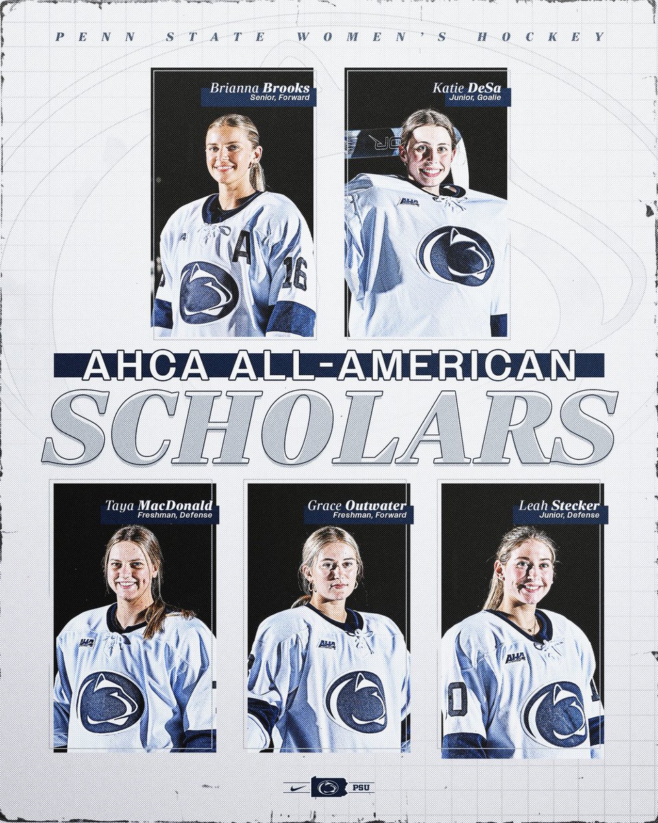 PennStateWHKY's tweet image. Congrats to our 5️⃣ AHCA All-American Scholars! 📚 

#WeAre