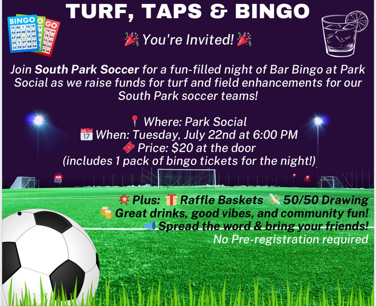Come out and support South Park Soccer!