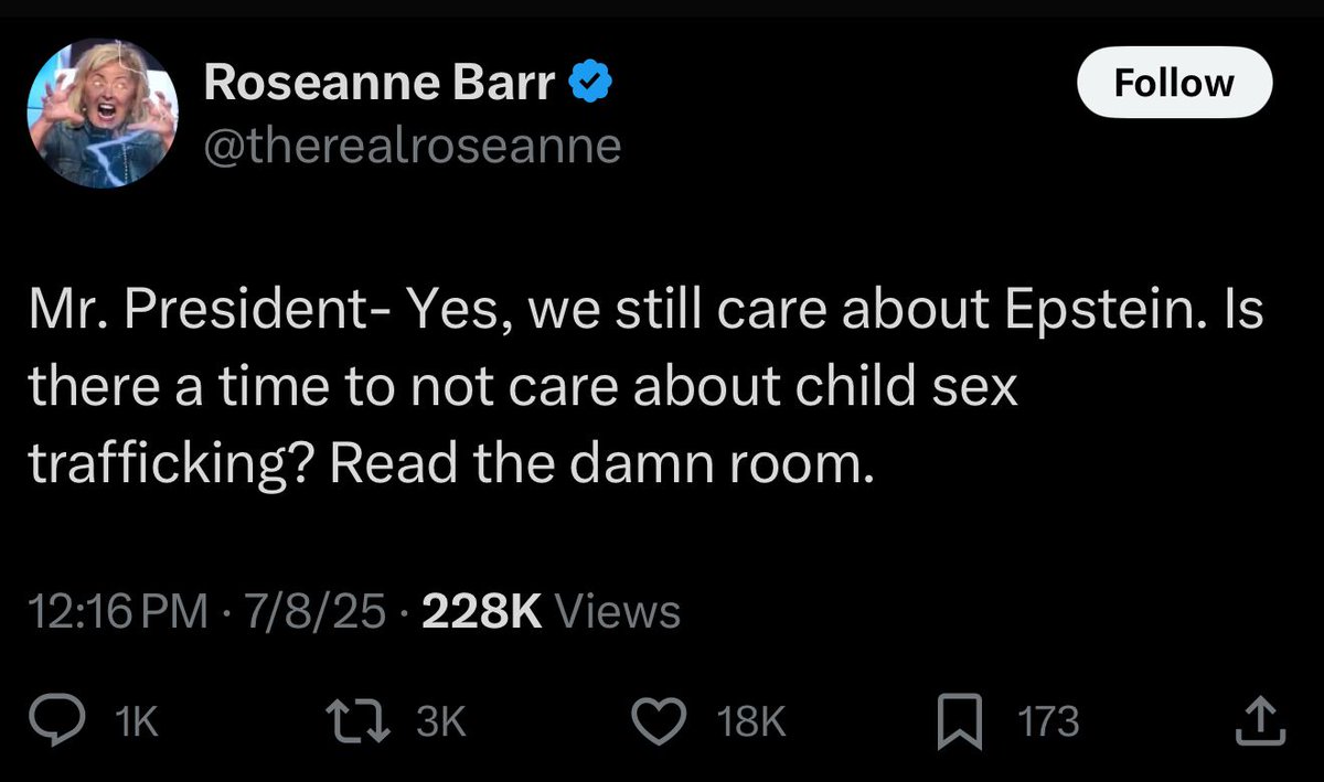 Uh oh. He upset Roseanne.