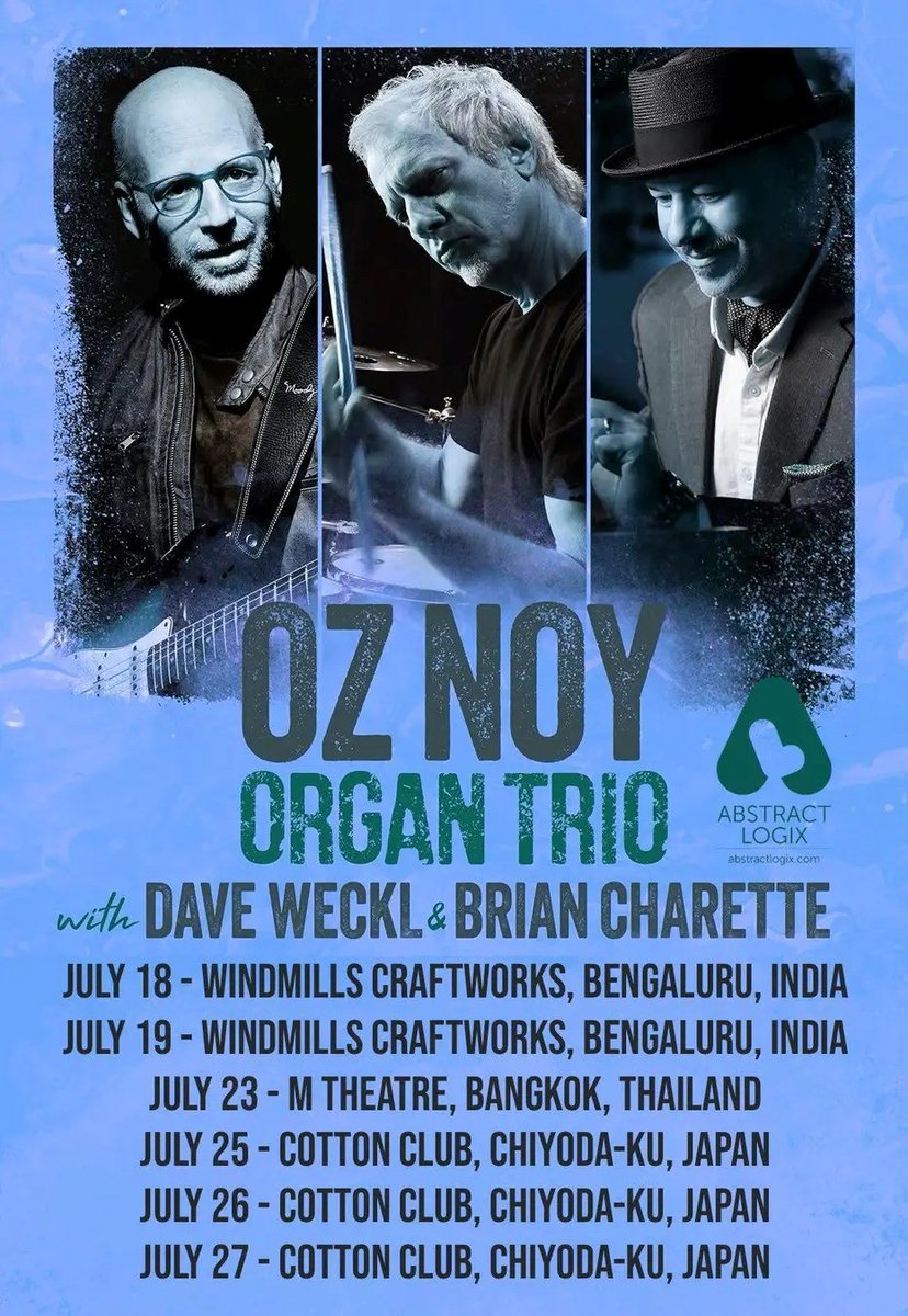 Dates coming up with the amazing Oz Noy and Brian Charette! Ticket links and more shows here: daveweckl.com/schedule.htm